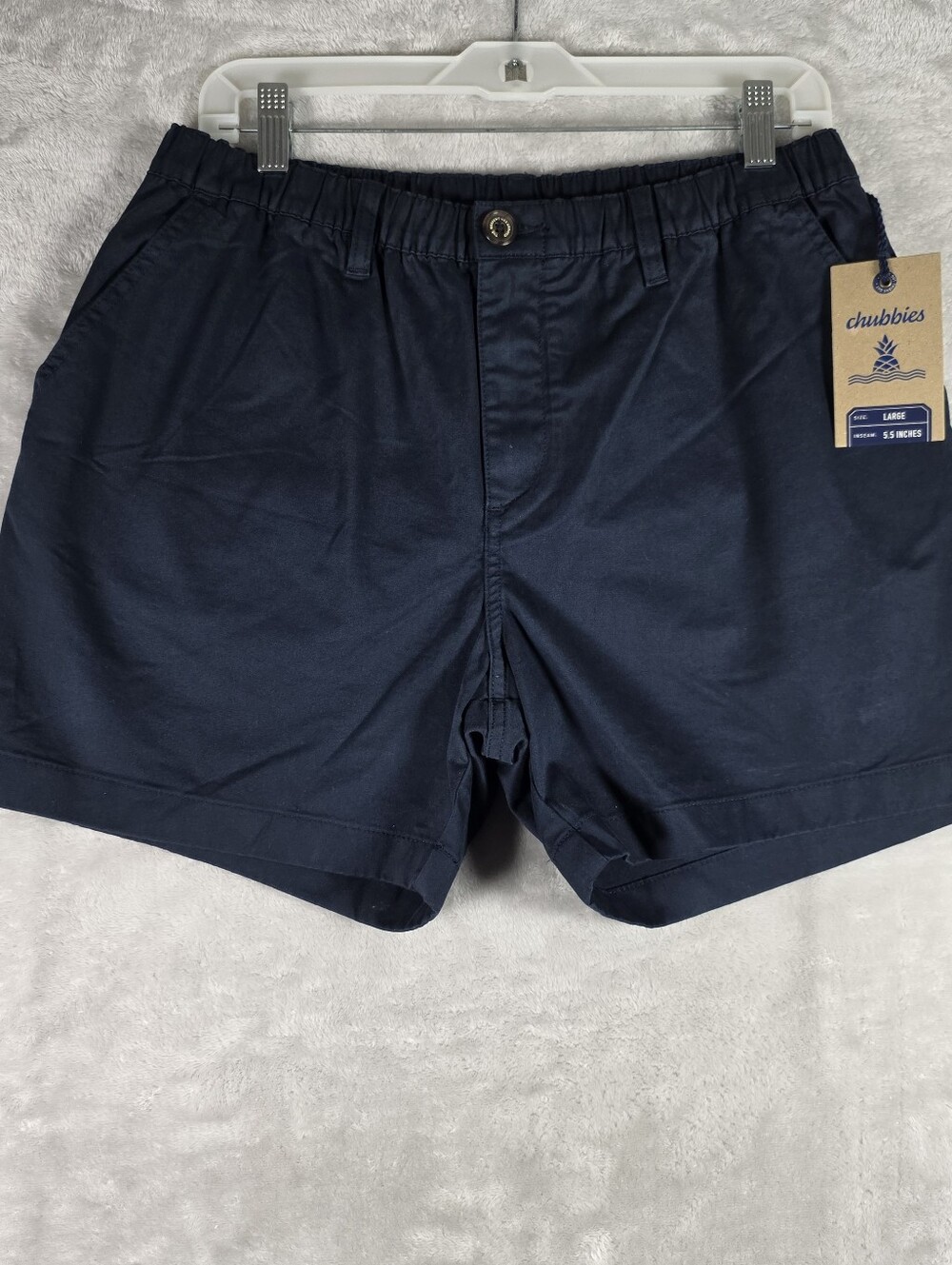 Chubbies The Armadas Shorts Mens Large Navy Blue Stretch Twill 5.5” Inseam NWT
